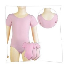 Sansha E-255C Girls' Size Large 12 Pink Short Sleeve Leotard