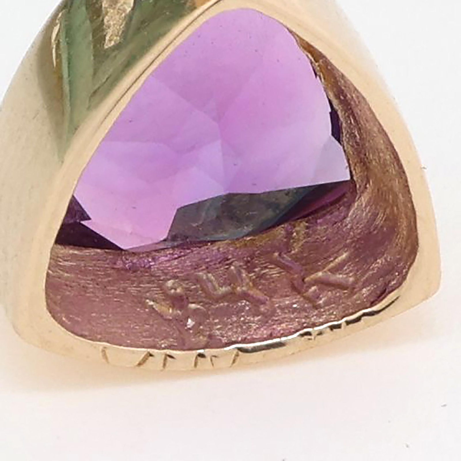 Triangular Amethyst Hoop Earring Attachments 14K … - image 8