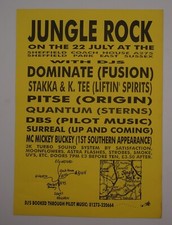 Rave Flyer Jungle Rock. Coach House Sheffield 1994, paper flyer MINT size A5