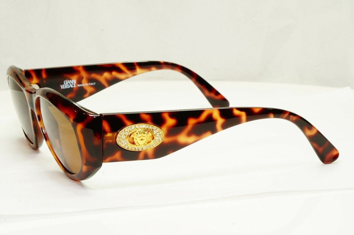 Gianni Versace 1996 Vintage Gold Medusa Biggie Sunglasses MOD 4V4