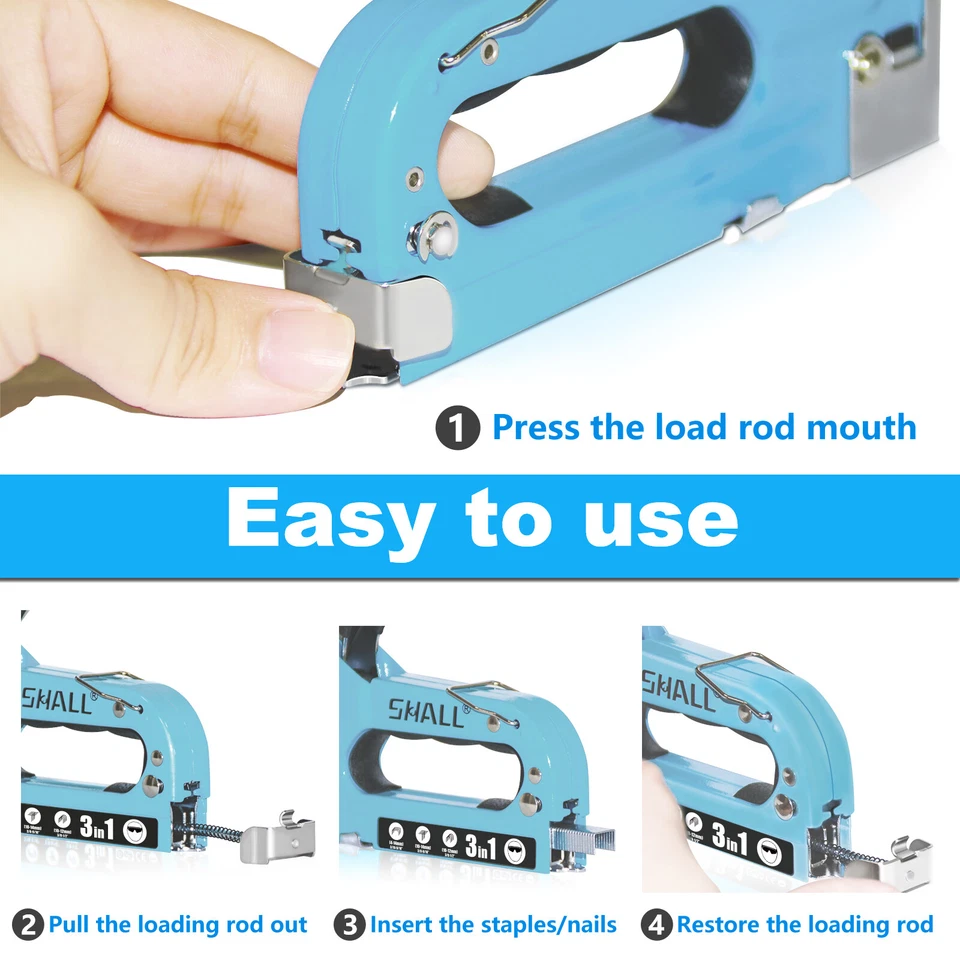 SHALL Handtacker Set,3 in 1 Profi Tacker für Holz mit 3000 Klammern - Bild 2 von 4