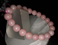SALE Genuine Pink Opal Crystal Bead Stretch Bracelet 10mm Gentle Love New 
