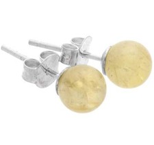 Citrin Ohrstecker 6 mm Kugel Edelstein Ohrringe 925er Silber | Schmuck
