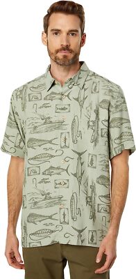 Quiksilver Men's Slack Line Button Up Floral Collared Shirt WATERMAN COMFORT FIT