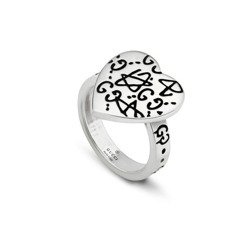 Gucci anello in argento mis.14 Gucci Ghost cuore Doppia g YBC457229001 |  eBay