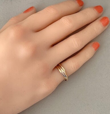 Bague Plaqué Or Jaune - Modèle T58 P - Tour De Doigt 3.7 - Occasion
