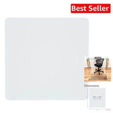 Durable Non-Slip Chair Mat for Hard Floors, Clear 30" x 48" Vinyl Protector