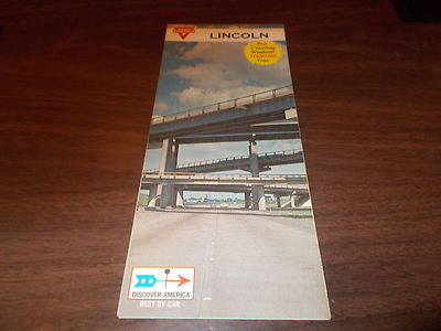 1968 Conoco Lincoln Vintage Road Map