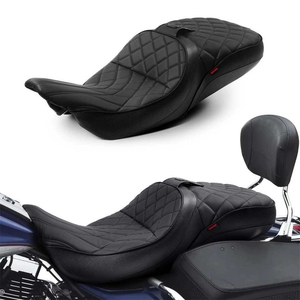 Black Full Set Seat Driver Passenger Seat For Harley Electra Glide 1997-2007 US Foto 3 de 4