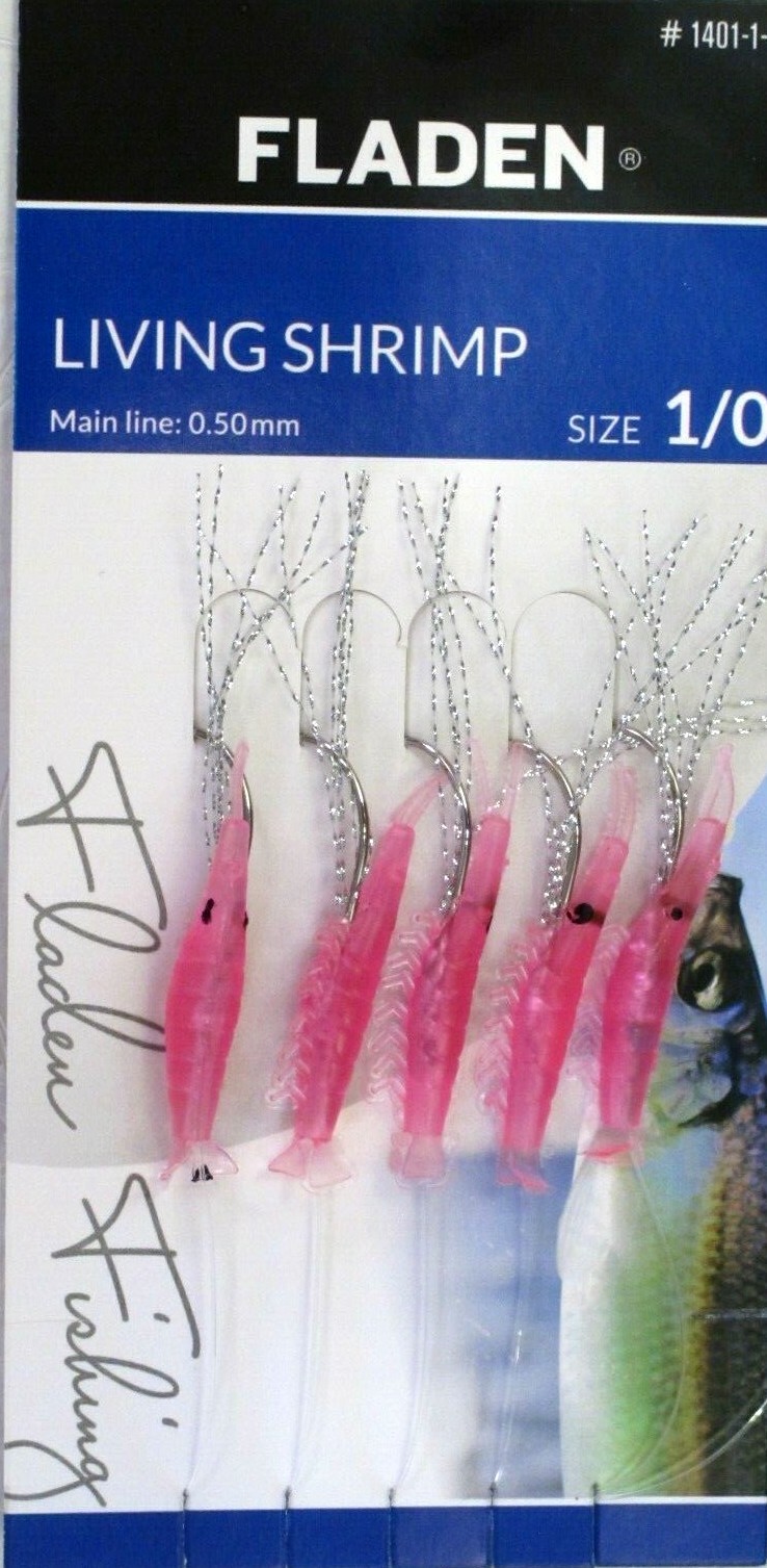6 Living Shrimp Rigs 5 hook size 1/0 fishing mackerel feathers lures sea cod