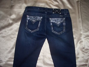 Miss Me Jeans Women's  Sequin Embellished Pockets Easy Skinny Stretch  29~~NEW