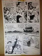 Claw the Unconquered 7 ERNIE CHAN PAGE ART 1976 DC Comics Pencil & Ink 10.5 x16"