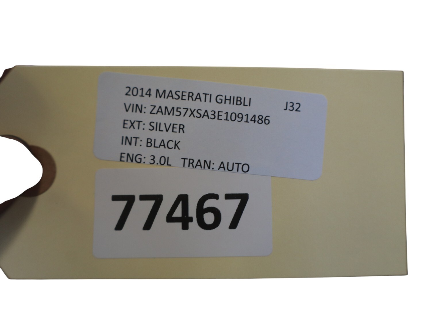 14-20 Maserati Ghibli Rear Right Passenger Side Door Shell Panel Silver Oem