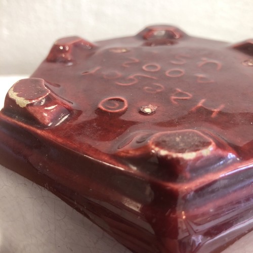 Vintage Haeger 4002 Burgundy USA Pottery Hexagonal 6-Sided Footed Planter Flower - Picture 14 of 17