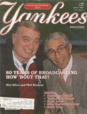 JUNE 1987 NEW YORK YANKEES MAGAZINE PHIL RIZZUTO MEL ALLEN WINFIELD MATTINGLY