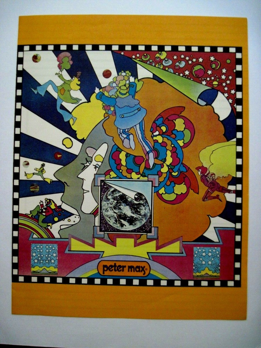 貴重　1970年代　ビンテージ　ピーターマックス　ブックカバー2セット　ポスター 貴重 1970年代 ビンテージ ピーターマックス ブックカバー2