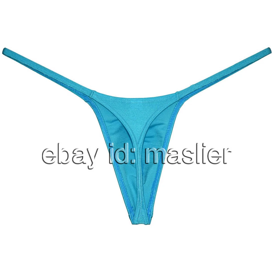 Men's Gorgeous pure color Pouch Thong Underwear Shiny Bulge Bikini - Image 2 of 4