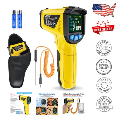 Non-Contact Infrared Temperature Gun with K-Probe - High Accuracy Measurement