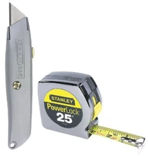 Stanley 90-082 25-Foot PowerLock Tape Rule& 6-Inch Classic 99 Retractable Knife
