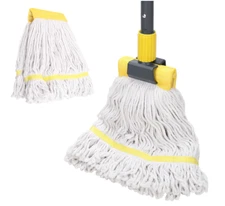 Industrial Mop with Extra Replacement Head, 60 Inches Long Handle, String Cotton