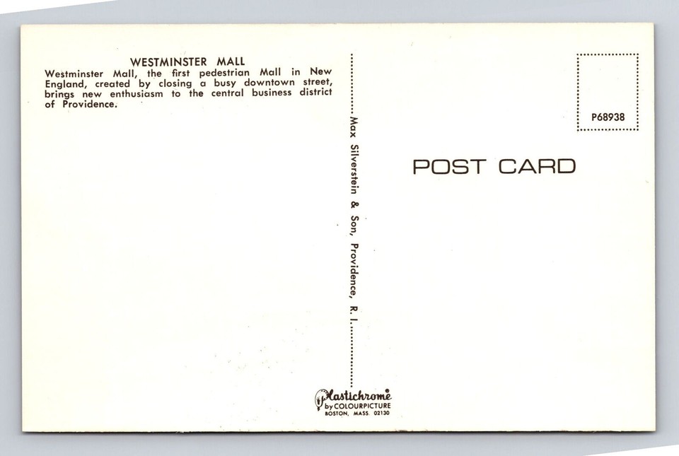 Providence RIRhode Island, Westminster Mall, Antique Vintage Souvenir Postcard eBay