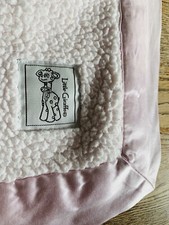Little Giraffe Luxe Baby Blanket Pink Satin Trim Embroidered Name Addison