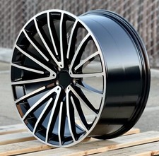18 5x112 18x8.5 35 18x9.5 38 Staggered Black Machined Rims Fit Mercedes Set 4