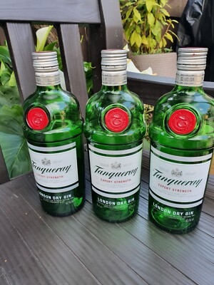 3x Tanqueray Gin Leerflaschen Basteln Upcycling
