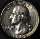1955 Washington Quarter  Ch BU