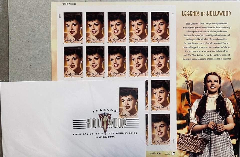 Scott #4077 Judy Garland (Wizard of Oz) Sheet of 20 Stamps w/FDC INCLUDED SEALED - Image 4 of 4