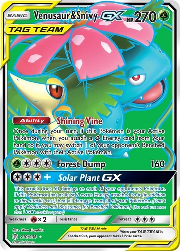 Venusaur & Snivy GX 210/236 Sm-Cosmic Eclipse