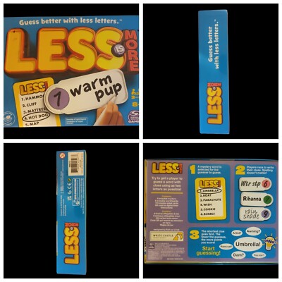 PARTY BOARD GAME LESS IS MORE FUN WORD LETTER CARD GAME