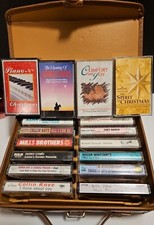 Retro Cassettes Case- Lot Of 16 Country/Christmas Music Tapes With Cases EUC
