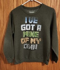 Boys "I HAVE A MINE OF MY OWN" Olive Green Sweatshirt Size XL