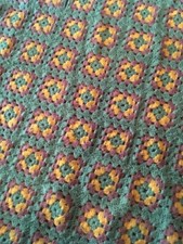 Coperta fatta a mano della nonna plaid, letto, crochet ,uncinetto, lana vintage