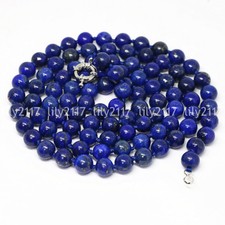 4-14mm natural Egyptian blue lapis lazuli round gemstone beads necklace 14-48''