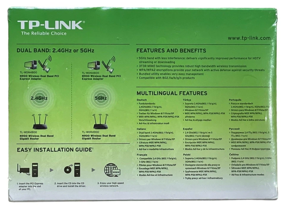 TP-LINK TL-WDN4800 N900 Wireless Dual Band PCI Express Adapter NEW SEALED 2013 - Image 2 of 4