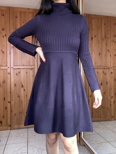 Eliza J Blue turtleneck dress long 