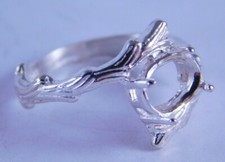 6313 STERLING SILVER RING SETTING, 8X6 MM OVAL STONE, SIZE 7