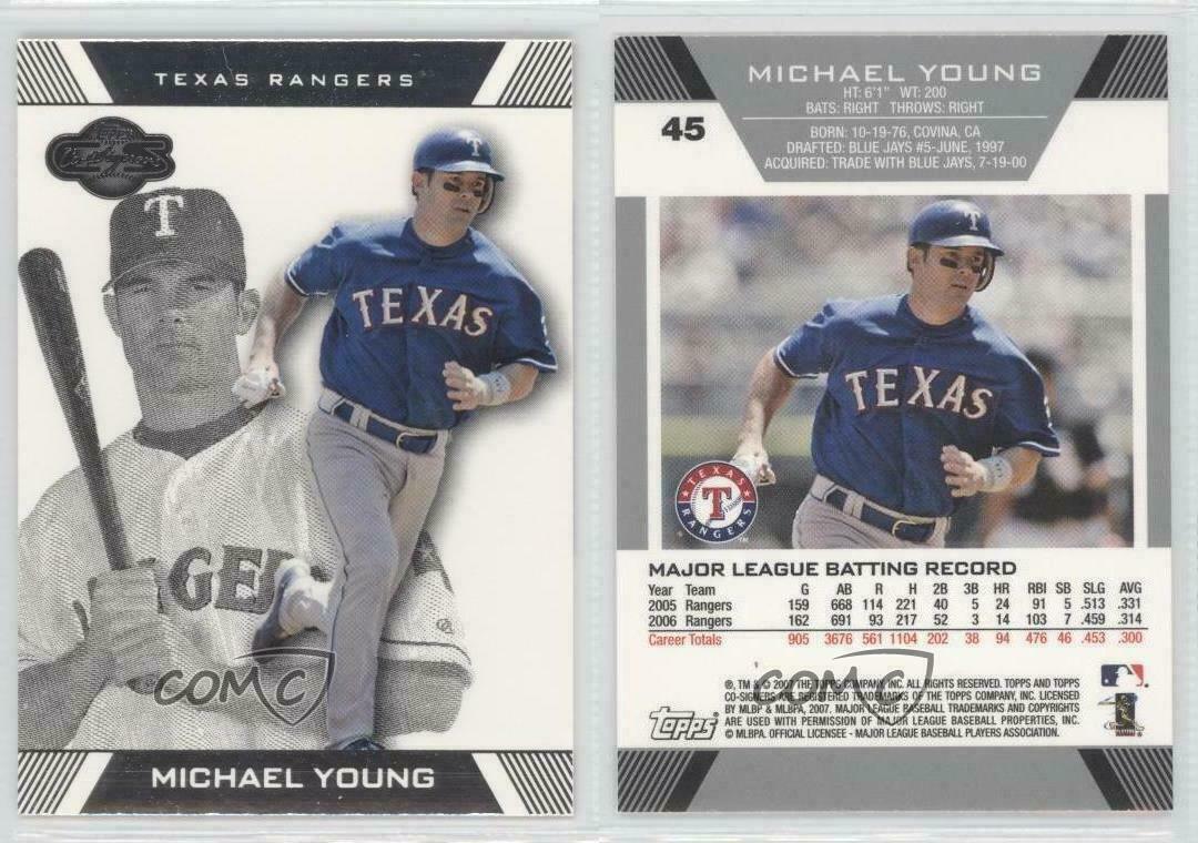 2007 Topps Co-Signers #45 Michael Young Texas Rangers Baseball Card New
