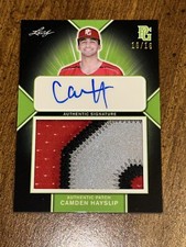 CAMDEN HAYSLIP 2020 Leaf Perfect Game AUTOGRAPH JERSEY PATCH #16/16 ALABAMA
