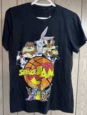 SPACE JAM Tune Squad Bugs Bunny TAZ Tee black T Shirt retro Size Youth Small B4