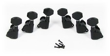6 pc. Cool Black Sealed-Gear Guitar Tuners/Machine Heads 3L/3R 