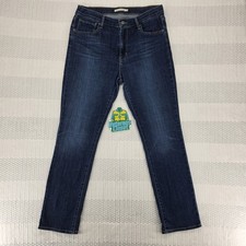 Levis 724 High Rise Straight Leg Jeans Womens 34x30 Blue Stretch Denim