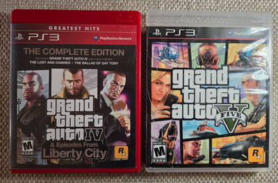 Grand Theft Auto V + GTA IV Liberty City (PlayStation PS3 Video Games) Complete