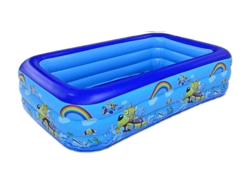 Inflatable Paddling Pool for Kids & Adults, 3-Ring Deep Swimming Pool Family S