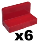 LEGO 6 New Panel Rounded Corner Red 1 x 2 x 1 Part 4865b RD01