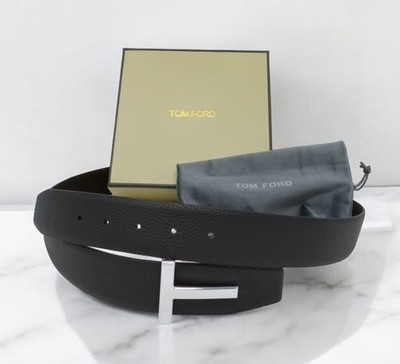 Tom Ford Belt REVERSIBLE Black Brown Size 110 For Mens 36 - 38 Waist, SIlver 