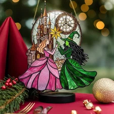 Elphaba and Glinda Acrylic Suncatcher, Wicked Musical Decor, Wizard of Oz Gift