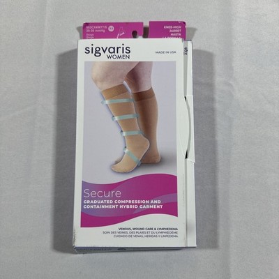 Sigvaris Women Graduated Compression Containment Hybrid Garment Knee High X4 New